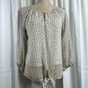 West Kei M White Long Sleeve Blouse